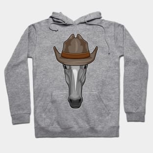 Horse as Cowboy with Hat Hoodie